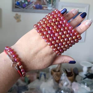 Aura carnelian crystal bracelet, Gemstone jewelry