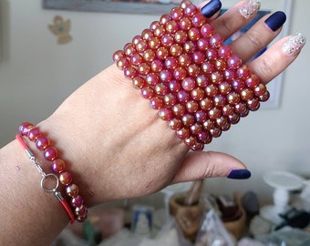 Aura carnelian crystal bracelet, Gemstone jewelry