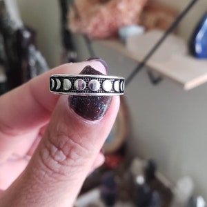 Moon phases ring, Constellation ring, Celestial jewelry