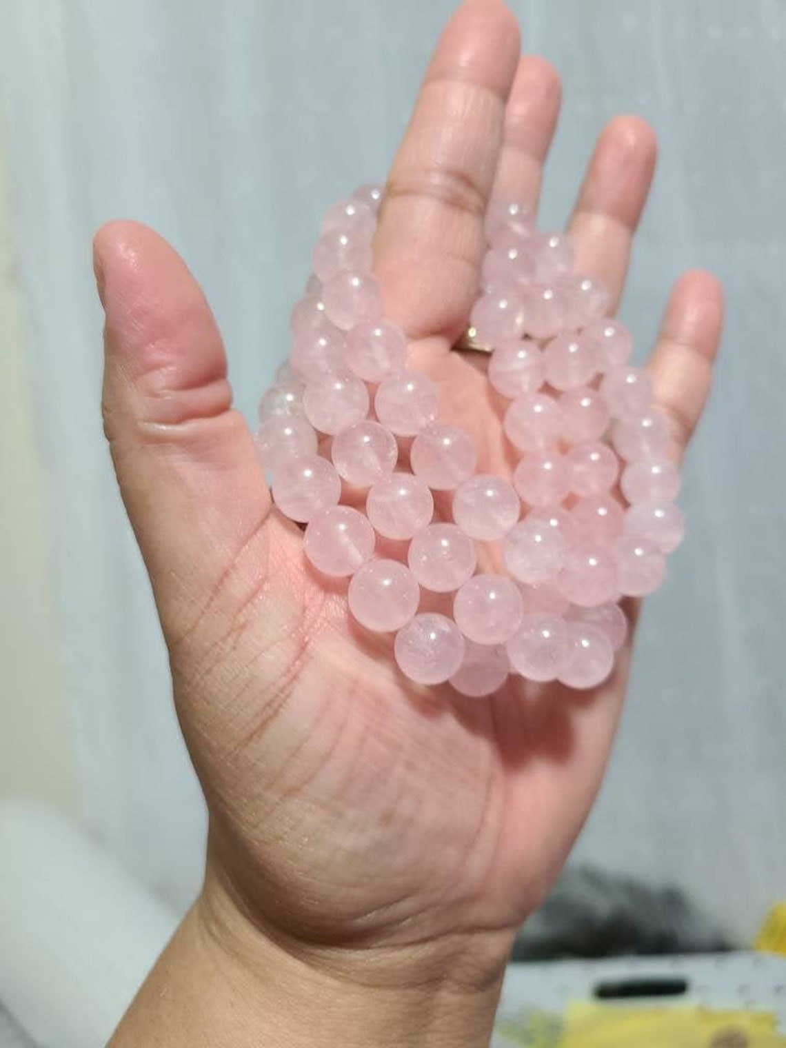Mozambique Rose quartz bracelet, Crystal bracelet, Love stone image 9