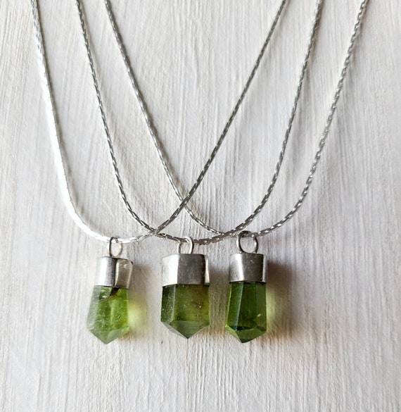 Raw Peridot Necklace Raw Crystal Necklace Peridot Jewelry Green Rough Stone  Necklace | Wish