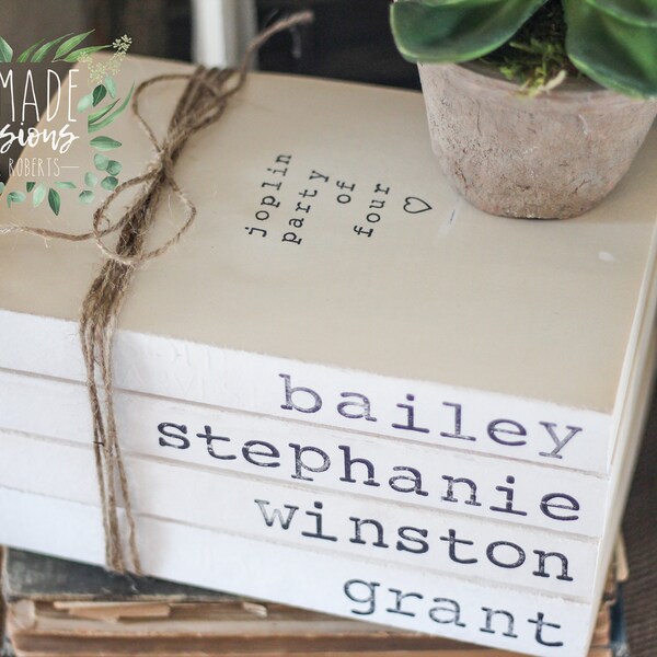 Custom stamped book stack