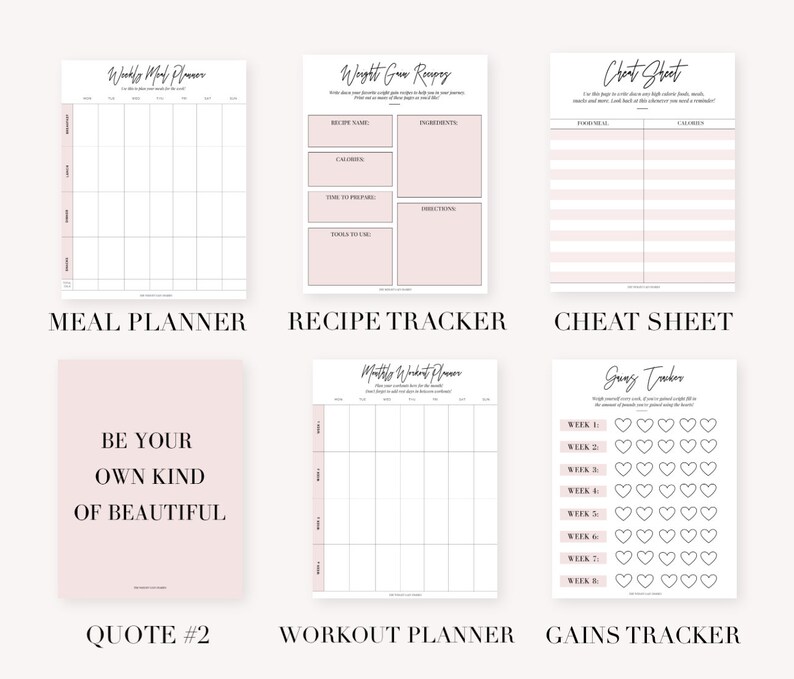Ultimate Weight Gain Planner INSTANT DOWNLOAD / PRINTABLE Etsy