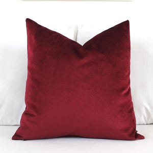 Deep Ruby Velvet Pillow Cover | Luxury Red Throw Cushion | All Lumbar & Square Sizes