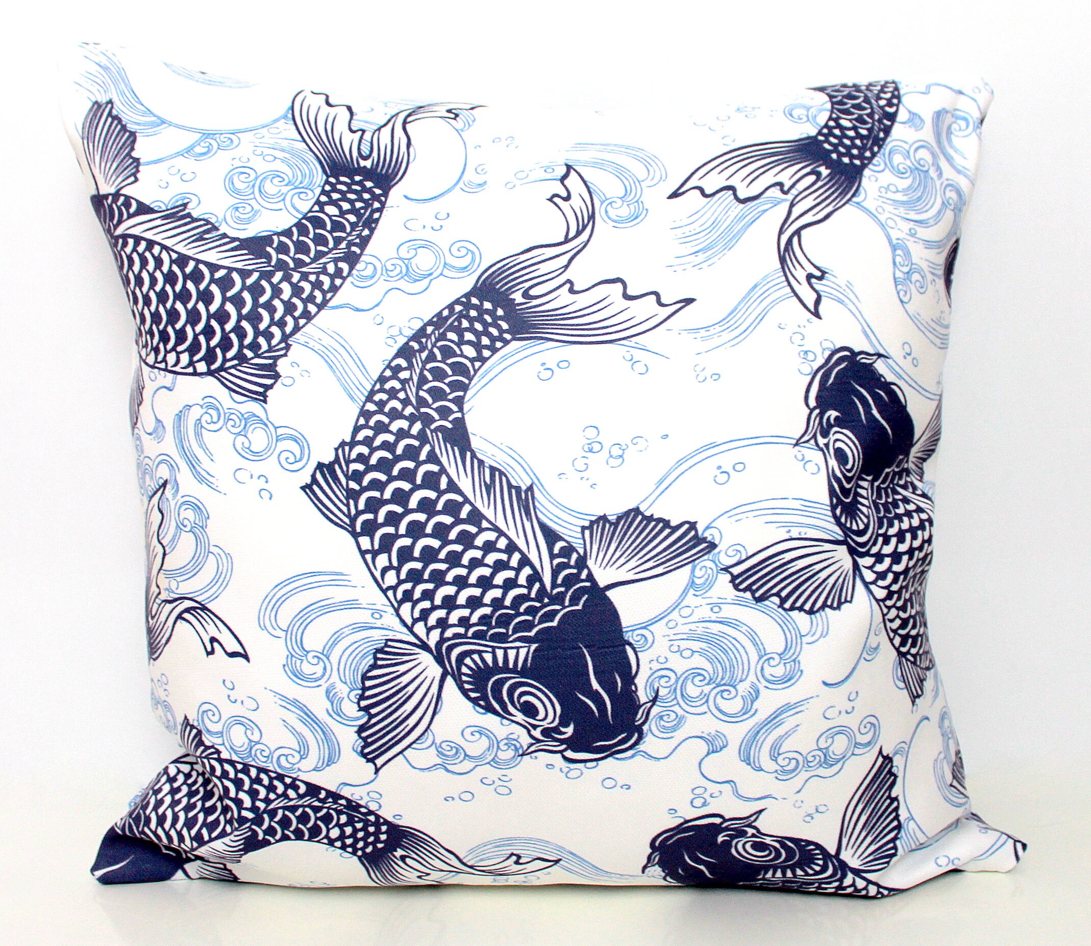 Koi Pillow Koi Fish Pillow Koi Pillow Cover Koi Cushion Etsy