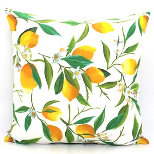 Citrus Lemon Garden Decorative Pillow Cover - All Sizes - Modern Pillow Summer Decor - Print Throw, Home gifts for you