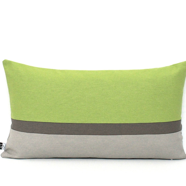 Apple Green and Grey Colorblock Pillow Cover - All Sizes, Home gifts for you Color block