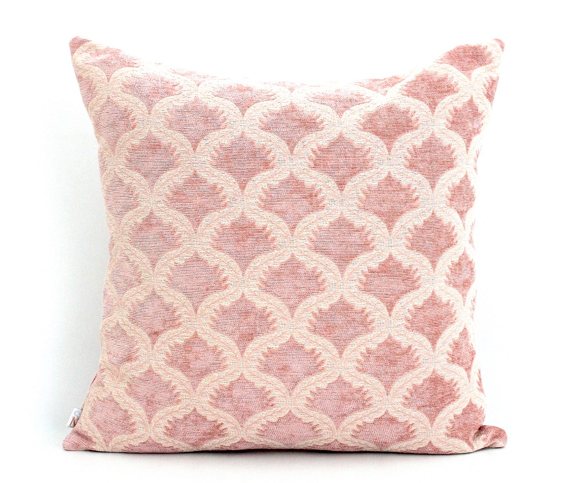 Blush Throw Pillow Cover Woven High End Dusty Rose Textured Etsy