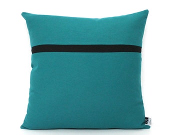 Dark Teal and Black Colorblock Pillow Cover - All Sizes, Home gifts for you