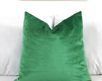 Parakeet Velvet Pillow Cover | Luxury Bright Green Throw Cushion Cover | All Lumbar & Square Sizes Available