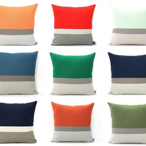 Custom Colorblock Pillow Cover, Design your own Cushion, Colorful Throw - Unique Modern Color block Pillow, Rainbow Accent Home gifts image 8