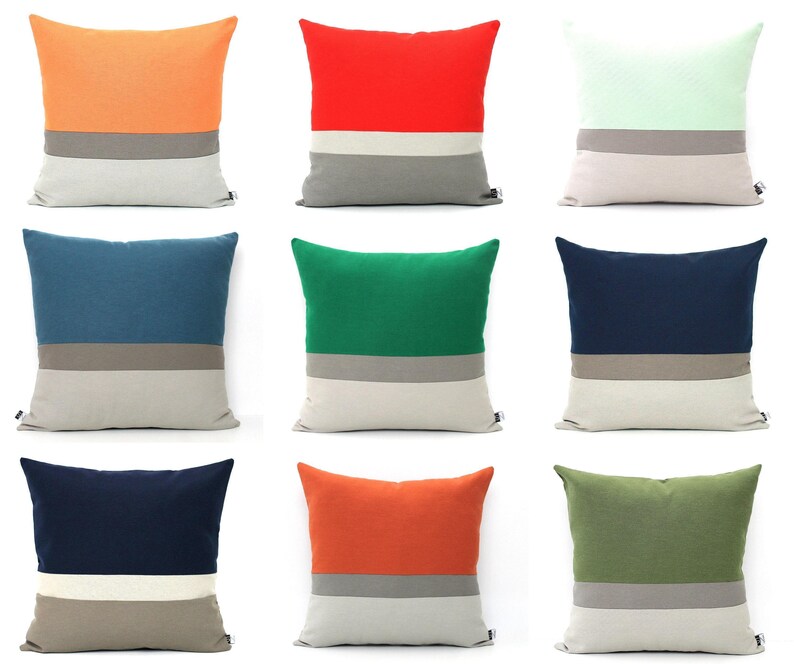 Custom Colorblock Pillow Cover, Design your own Cushion, Colorful Throw - Unique Modern Color block Pillow, Rainbow Accent Home gifts image 8