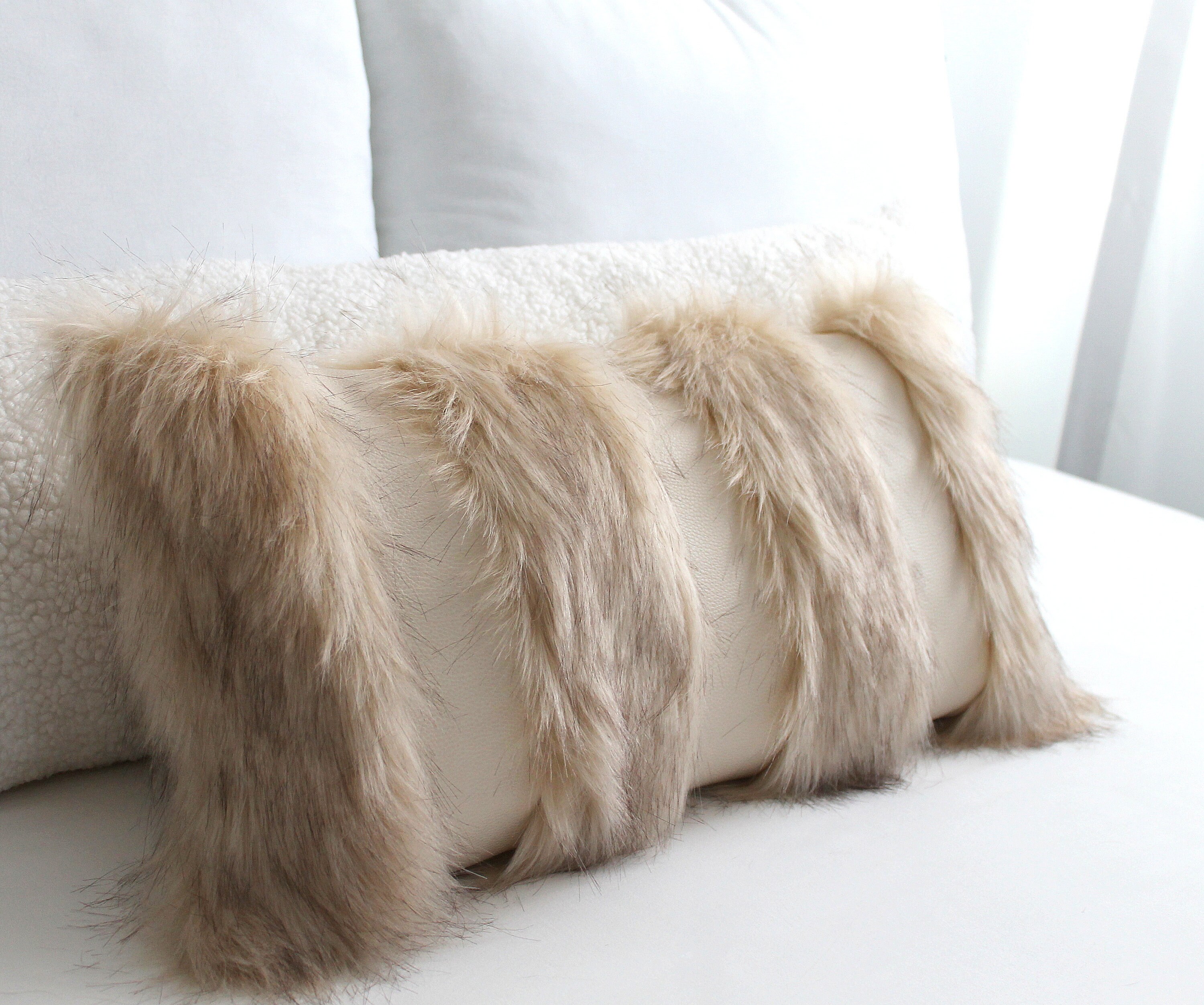 Fur Trimmed Pillow Etsy