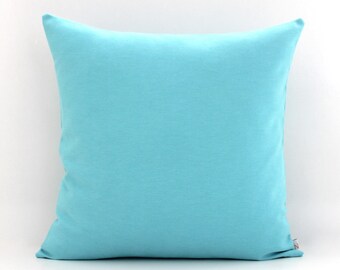 Bright Turquoise Pillow Cover | Turquoise Cotton Throw Cushion | Solid Color Pillow | All Sizes
