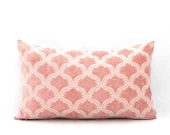 Blush Pink Throw Lumbar Pillow Cover, Luxury Woven High End, Dusty Rose Textured Decorative Cushion Cover