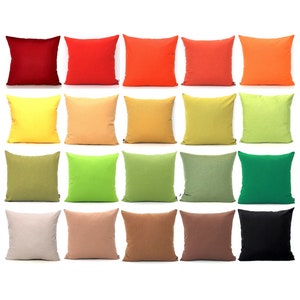 Solid Pillow Covers, ALL SIZES, Plain Cushion Cover, Brown, Tan, Mustard, Rust Orange, Green, Red, Throw Pillows, Housewarming gift, Sham