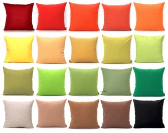 Solid Cotton Pillow Cover – Rust Cushion – Warm Tone Throw Pillow – Boho Home Decor – All Sizes