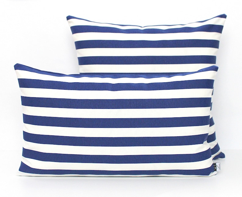 Navy Blue and White Stripe Pillow Cover Home gifts for you Etsy