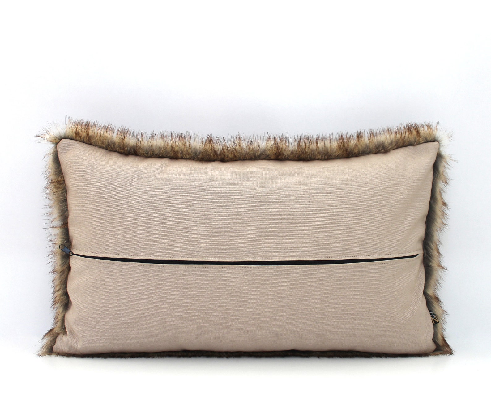 Luxury Mink Faux Fur Lumbar Pillow Cover Custom Backing Etsy