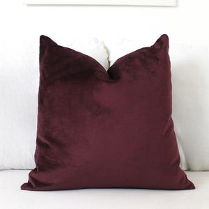 Bordeaux Velvet Throw Pillow Cover – Burgundy Wine Red – Luxury Lumbar & Square Cushion