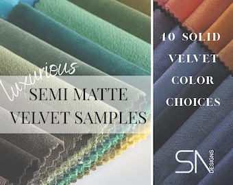 Fabric Samples for Semi Matte Velvet Pillow Covers, 40 Colors to choose from, Upholstery Velvet Swatches