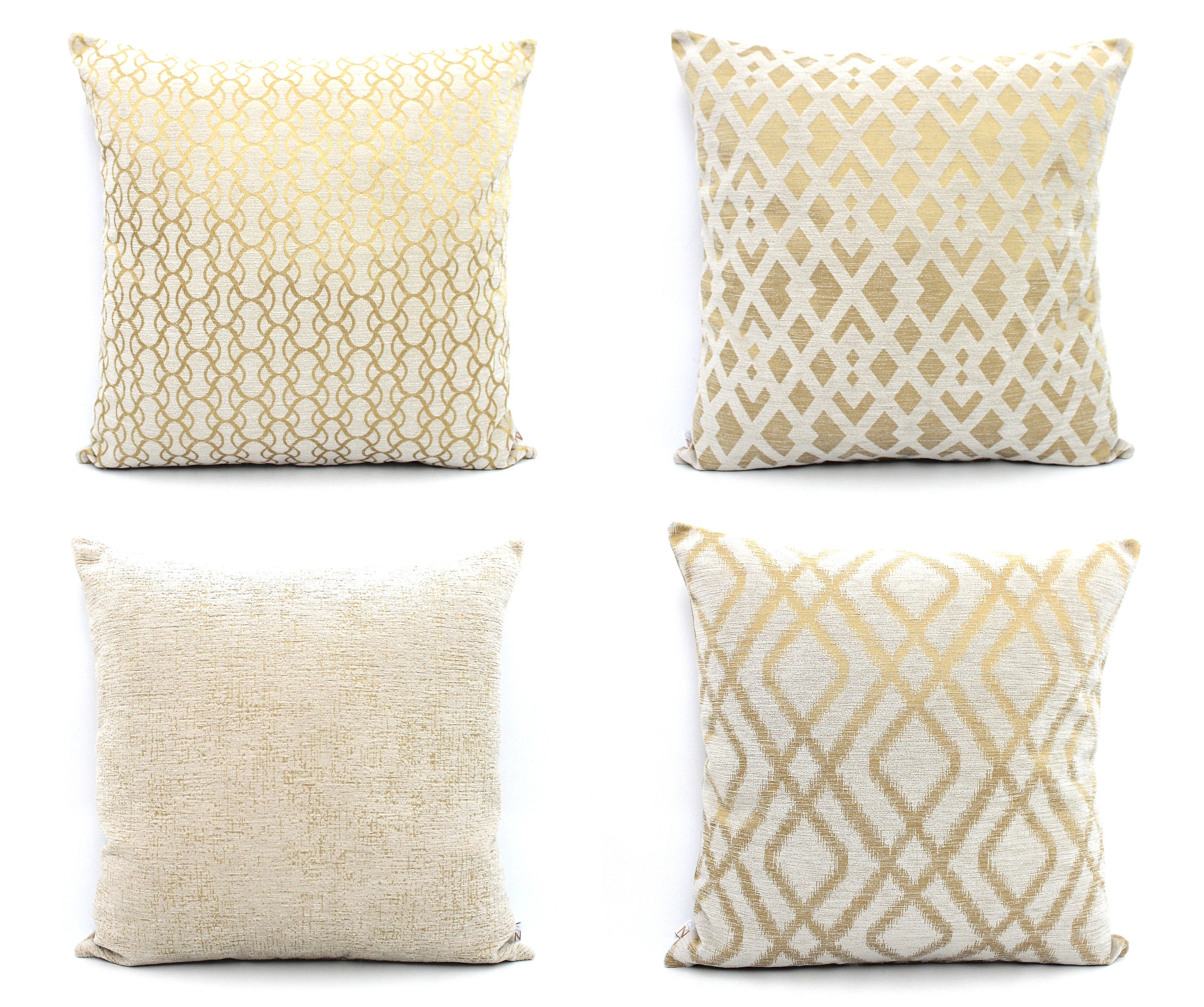 yellow gold throw pillows