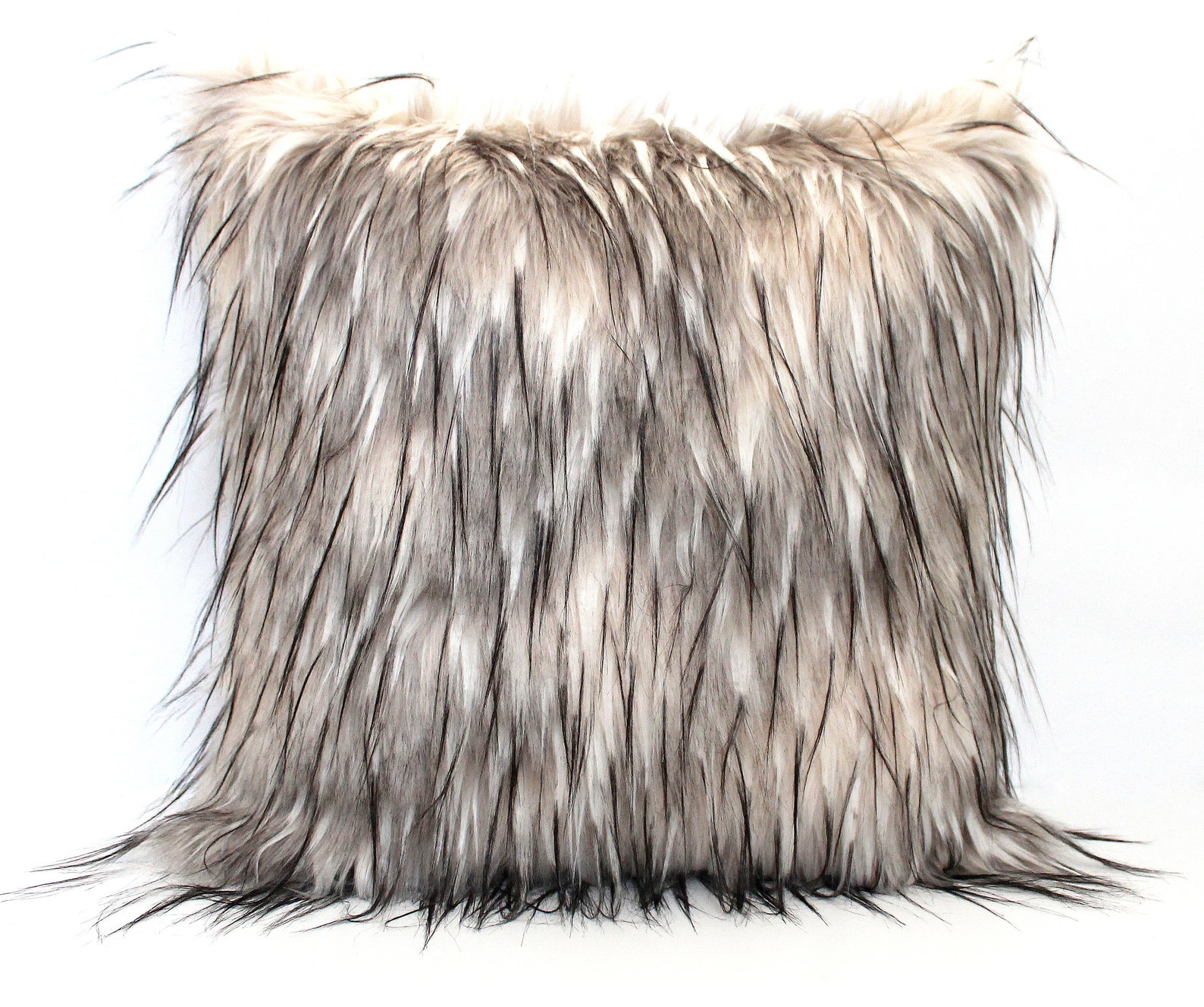 Luxury Wolf Faux Fur Pillow Cover Custom Backing Color Home Etsy