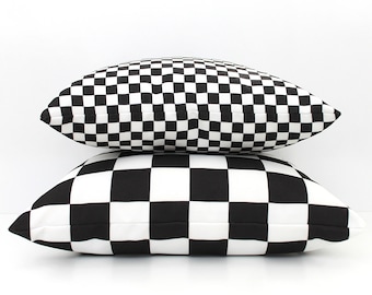 Checker Board, Black and White Pillow Cover - All Sizes - Print Throw Pillow, Home gifts for you
