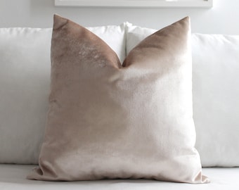 Champagne Color Pillow Covers, Premium Velvet Cushion, Cream Bedroom Decor, Headboard, Armchair, All Sizes, Luxury Throw, Decorative Home