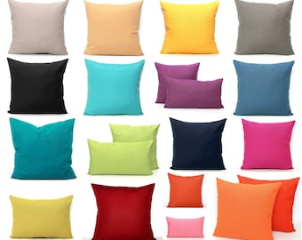 Fundas de almohada de algodón liso – Varios colores disponibles – Fundas de cojín a medida – Decoración moderna para el hogar