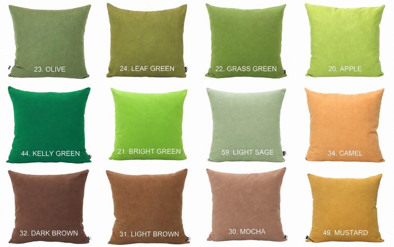 Fabric Colour Samples Request for Solid Throw Pillows by SNdsigns on Etsy, Home gifts for you image 4