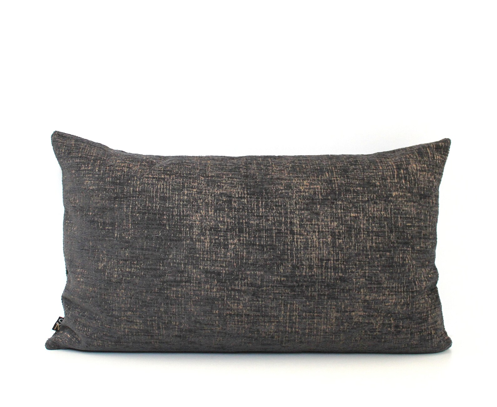 Charcoal Grey and Bronze Throw Pillow Cover Woven High End Etsy