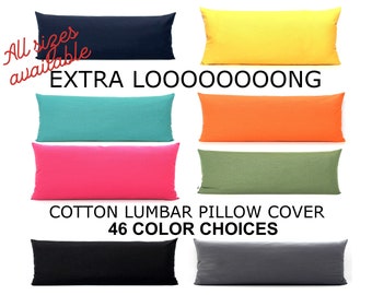 Solid Body Pillow Cover, All Sizes Throw Pillow, Oversized Lumbar Pillow Cover - Extra long Headboard Cushion Cover for Bed Sofa