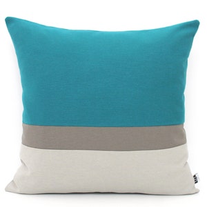 Dark Teal and Grey Colorblock Pillow Cover All Sizes, Home gifts for you Color block immagine 1