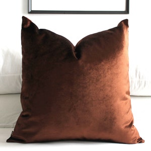 Solid Coffee Brown Velvet Pillow Covers 26 Colors, Bedroom Decor, Headboard Cushion, All Sizes, Luxury Throw Pillow, Decorative Home