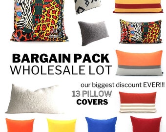Bargain Pack of 13 Pillow Covers, Wholesale Lot, Discounted Throw Cushion Covers Home Decor Gifts
