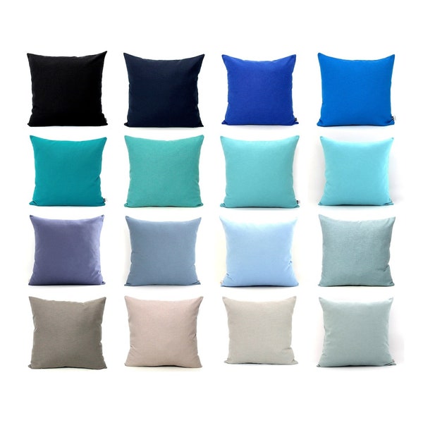 Solid Pillow Covers, ALL SIZES, Plain Cushion Cover, Teal, Petrol, Turquoise, Navy Blue, Gray, Aqua, Throw Pillows, Housewarming gift, Sham