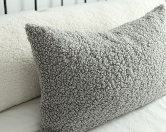Teddy Boucle Pillow Cover | Textured Throw Cushion | Plush Scandinavian Home Decor