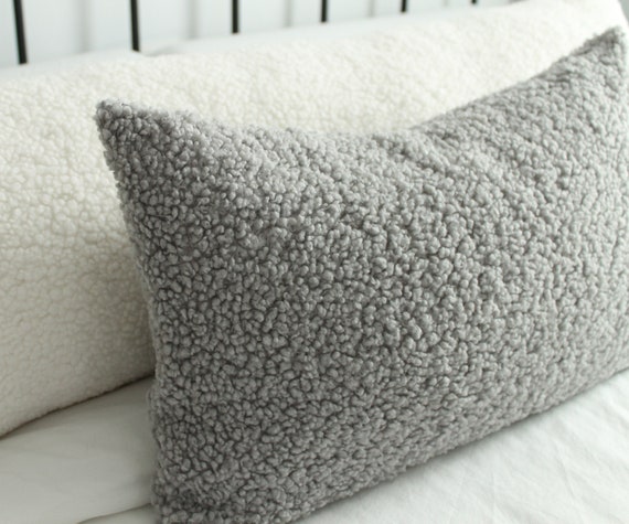 Grey fuzzy body pillow 2025