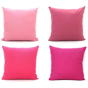 Pink Pillow Covers, Cotton Throw Pillows, Fuchsia, Plum, Magenta -  All Sizes, Home gifts for you