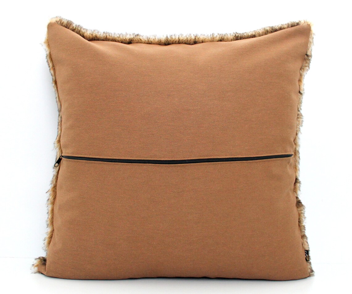 Luxury Rabbit Faux Fur Pillow Cover Custom Backing Color Etsy