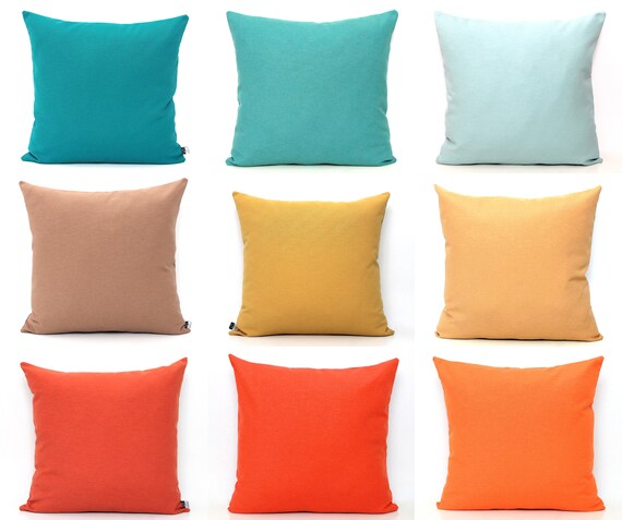 Solid Cotton Pillow Covers ALL SIZES Plain Colors Pillow Covers Candy Color