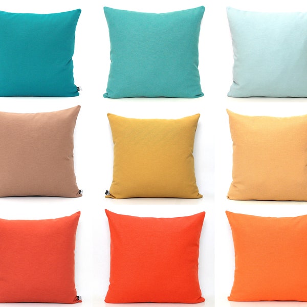 Solid Cotton Pillow Covers, ALL SIZES, Burnt Orange and Teal Mix and Match, Home gifts for you