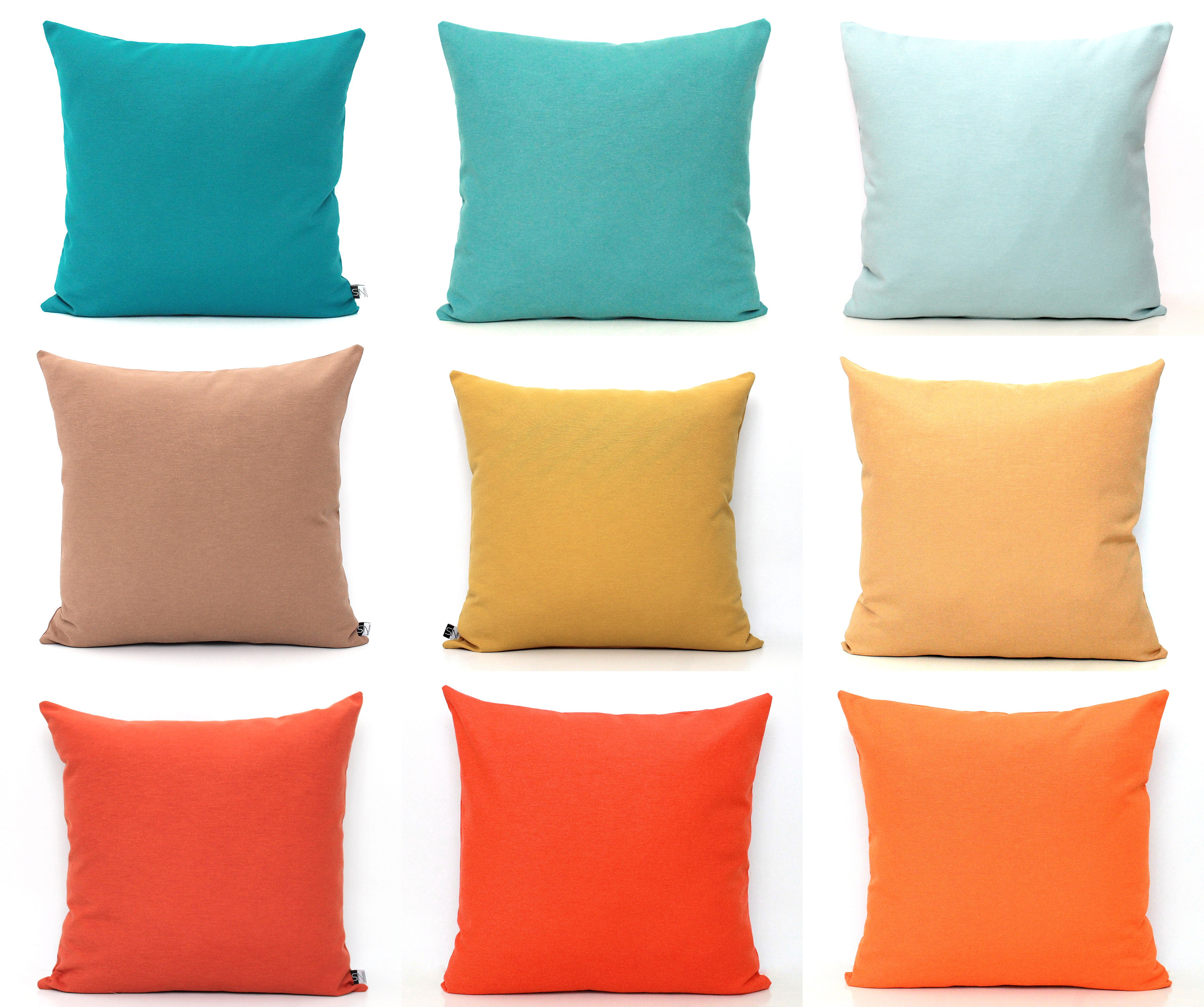 Solid Cotton Pillow Covers ALL SIZES Burnt Orange and Teal Etsy