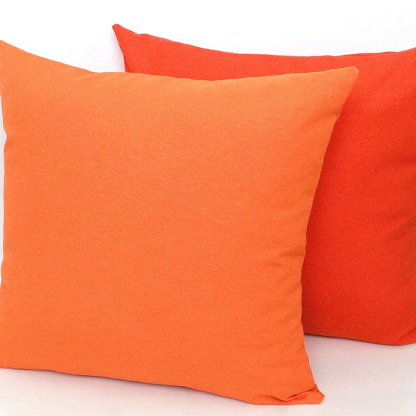 Tangerine Orange Solid Cotton Pillow Covers, Home gifts for you