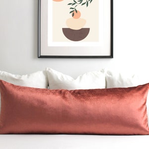 Coral Velvet Lumbar Pillow Cover, Extra Long Cushion, All Sizes, 26 Colors, Luxury Throw Pillow, Decor Decorative Home