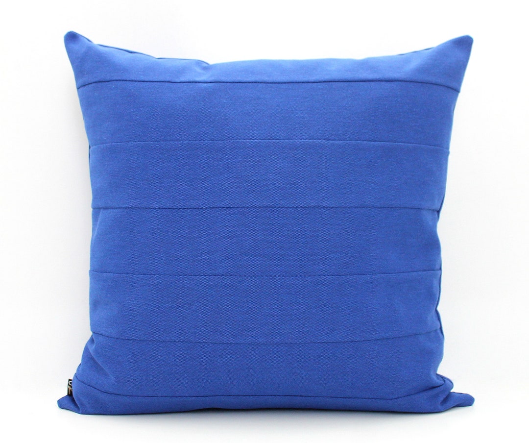 Dark Cobalt Blue Pillow Cover Textured Solid Colorblock Etsy UK