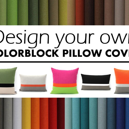 Custom Metallic Colorblock Pillow Cover Design Your Own Etsy