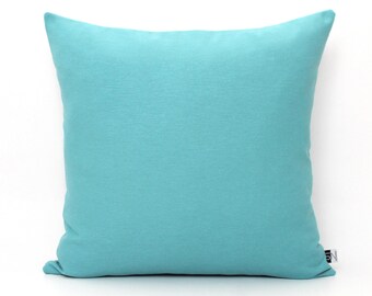 Turquoise Pillow Cover | Cotton Throw Cushion | Solid Color Accent | All Sizes