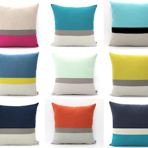 Custom Colorblock Pillow Cover, Design your own Cushion, Colorful Throw - Unique Modern Color block Pillow, Rainbow Accent Home gifts image 9